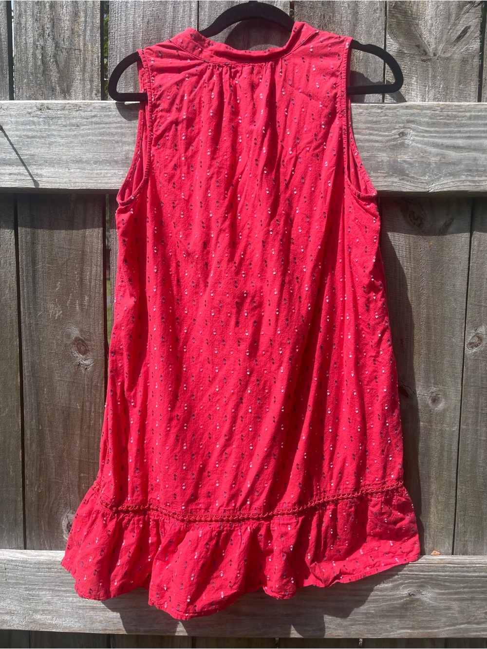 crown & ivy Coral Red Sleeveless Tie-Front Boho Tunic Sz M - Picture 8 of 11